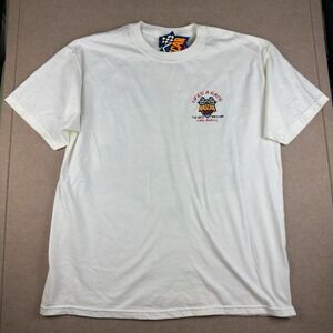 NASCAR Cafe Shirt Mens XL White‎ Race Cars Orlando Quote Graphic USA Racing Y2K